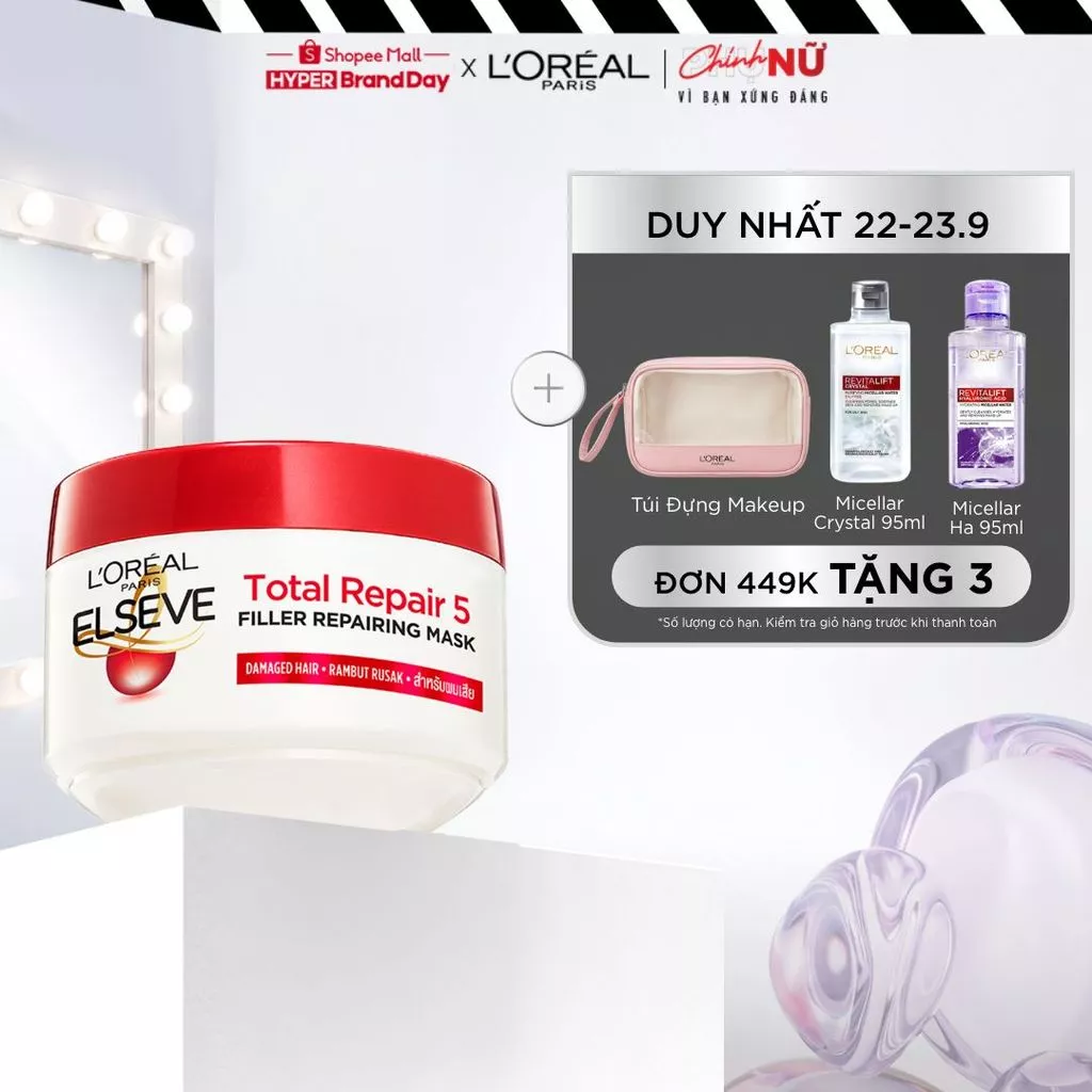 Kem ủ phục hồi tóc L'Oréal Paris Total Repair 5 200ml