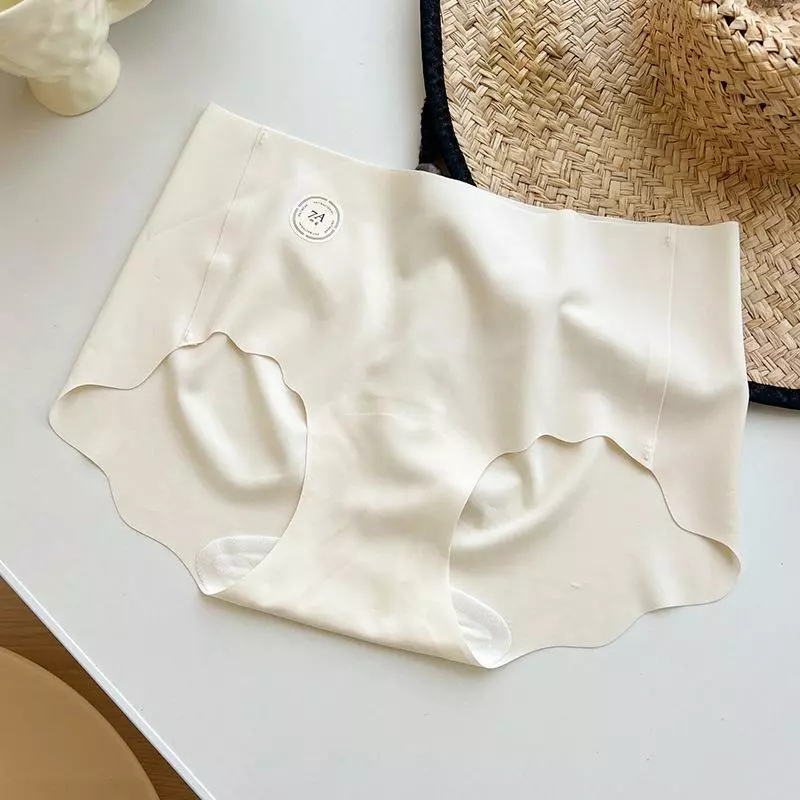 Phụ Nữ Màu Trơn Bikini Quần Short Một Mảnh Liền Mạch Băng Lụa Sóng Ren Giữa Eo Kháng Khuẩn Thoáng Khí