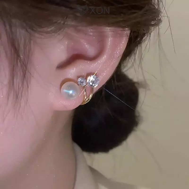[XON] 1 Đôi Bông Tai Nữ Kim Bông Tai Ngọc Trai Trang Sức Nữ Đôi Bông Tai Sinh Nhật Bé Gái Quà Tặng Năm Mới [Mina]