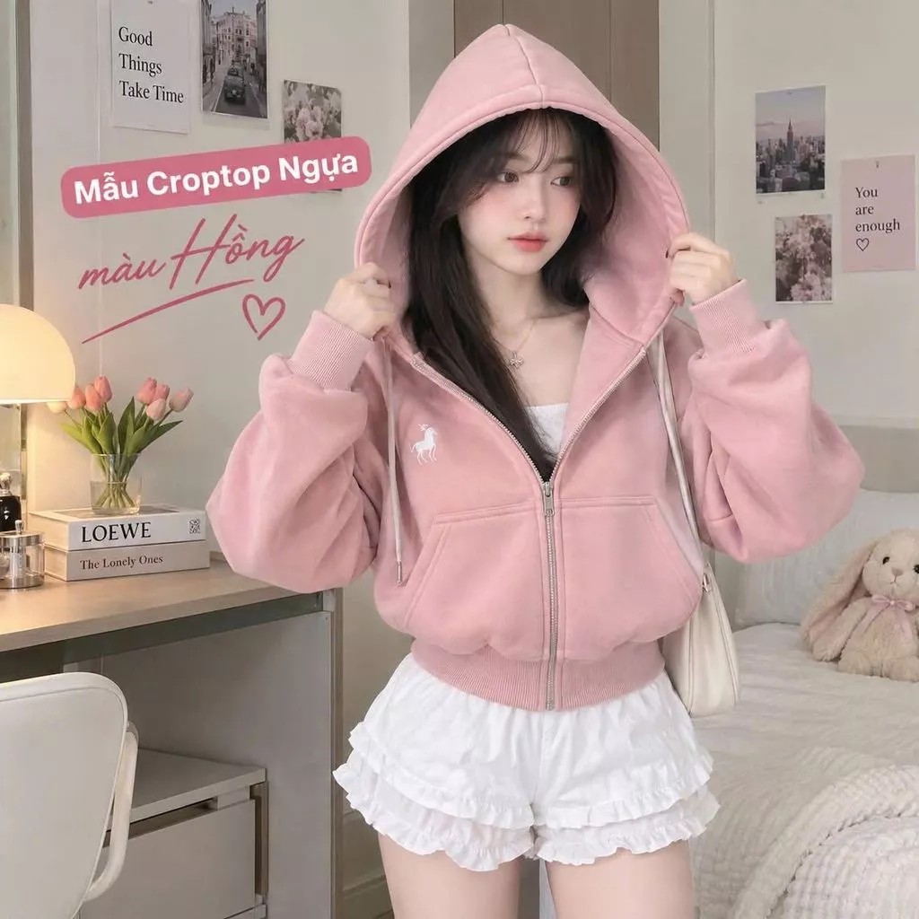 [ MỞ BÁN GIẢM 60% ] Áo Khoác hoodie Nữ Có Mũ Hottrend  Thu Đông Thiết Kế Hiện Đại APPBLEE -thuba97