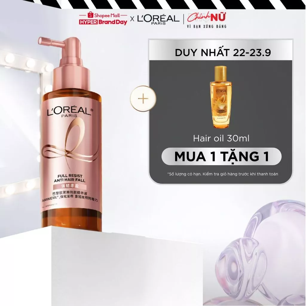 Xịt serum ngăn ngừa & giảm gãy rụng tóc giúp tóc chắc khỏe L'Oreal Paris Full Resist Anti Hairfall 90ml