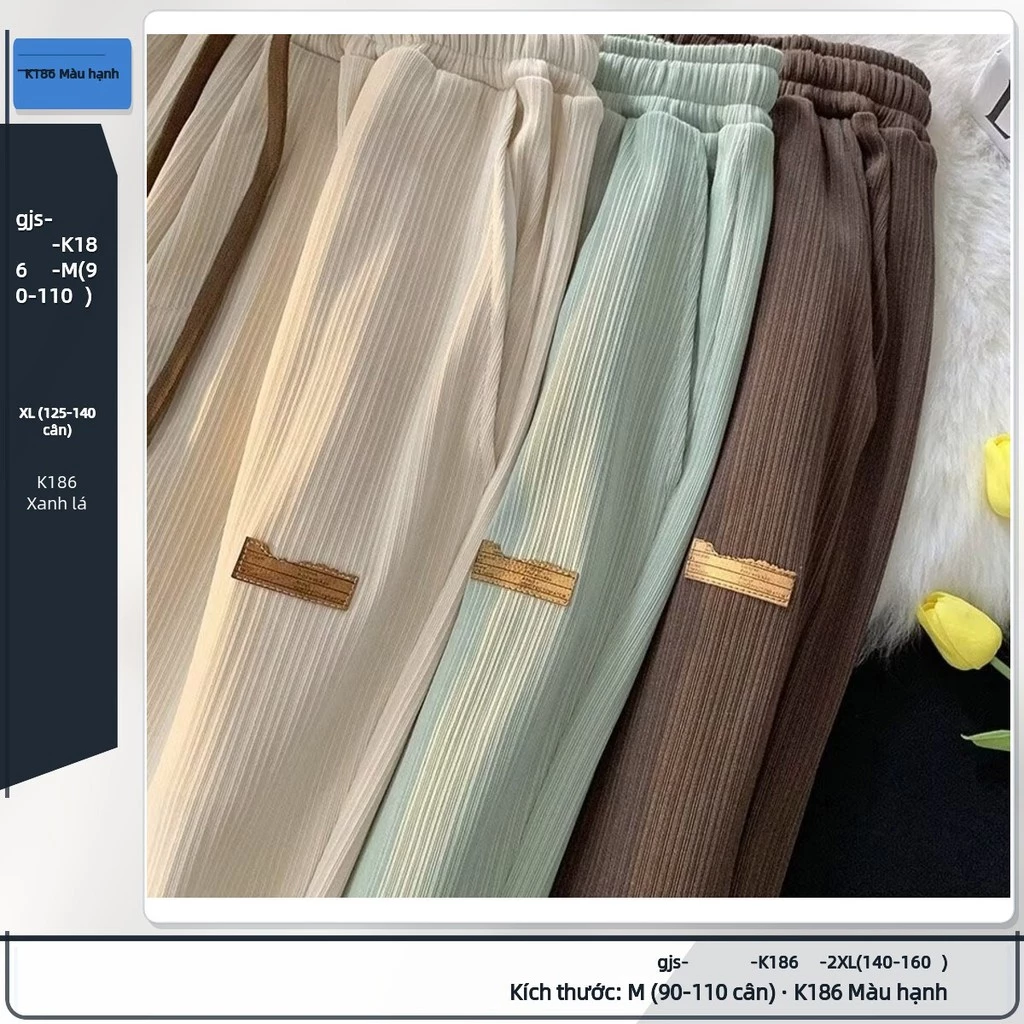 Quần Dài Nam Nữ Ống Rộng Thẳng Vải Mát Thoáng Khí Eo Thun Dây Rút Form Rộng Phong Cách Hàn Quốc Đa Năng Mùa Hè