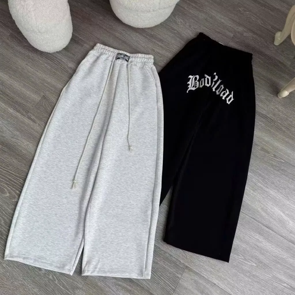 ( Tre size 39-50kg ) Quần dài suông Ống rộng Có Dây Rút Quần Nữ Form Rộng Phong Cách Ulzzang-gtetgyhgege