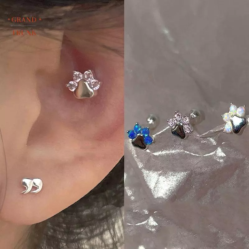[INVN] 1 Đôi Opal Mèo Móng Vuốt Xương Tai Móng Tay Xoắn Ốc Bông Tai Dành Cho Nữ Tiệc Bé Gái Mới Trang Sức Mỹ Quà Tặng Mới