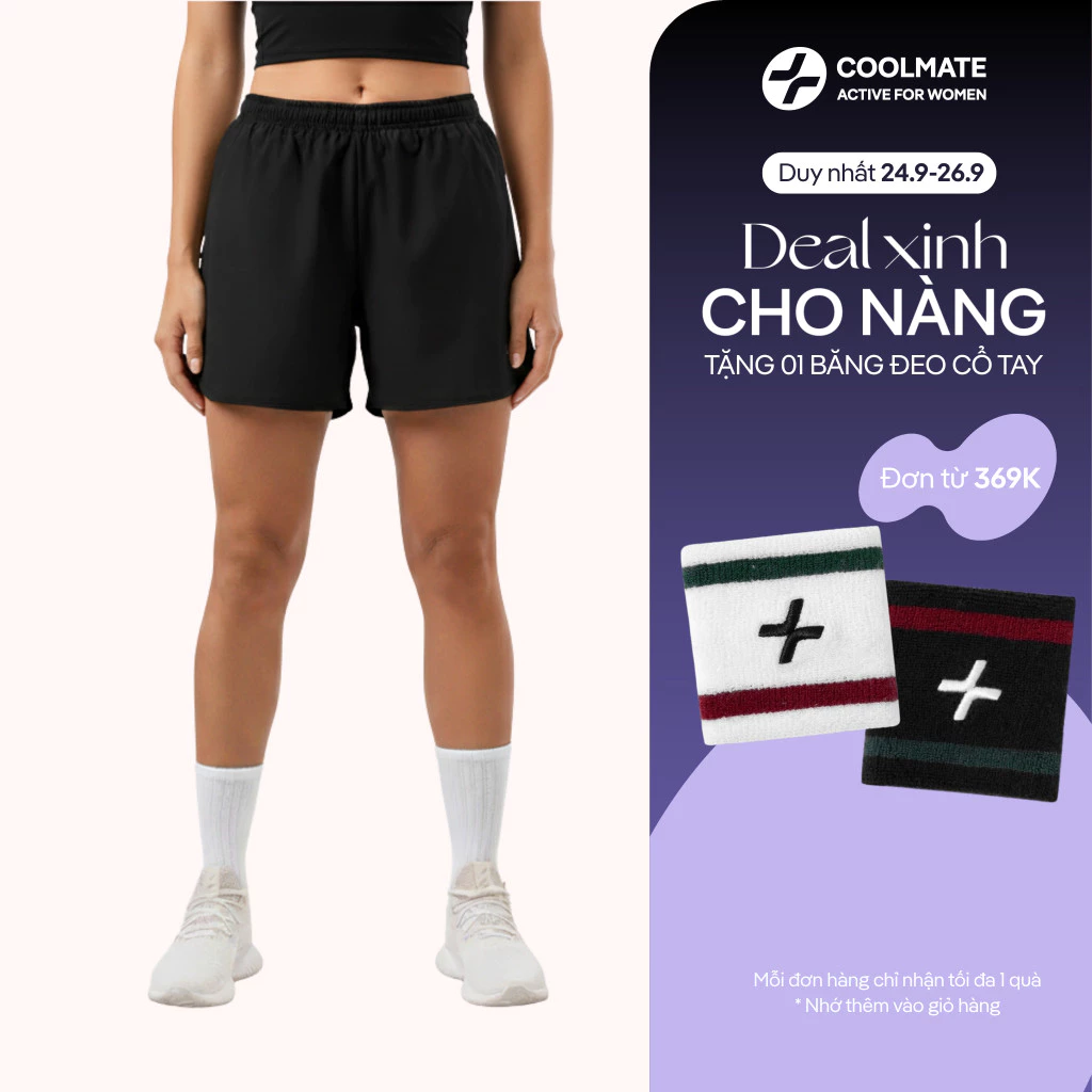 [369K TẶNG QUÀ]Quần Thể Thao Unisex Nam Nữ Coolmate Active MaxCool thoáng khí dễ vận động - Coolmate Active For Women