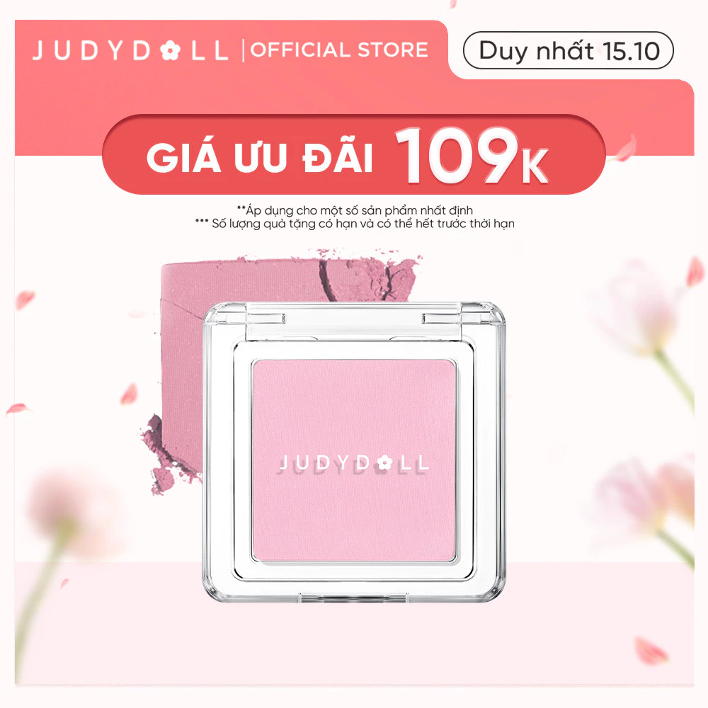 Phấn Má Hồng JUDYDOLL 2g Đơn Sắc Mịn Lì Chuẩn Màu Trang Điểm Tự Nhiên Lâu Trôi Bền Màu Suốt 24h