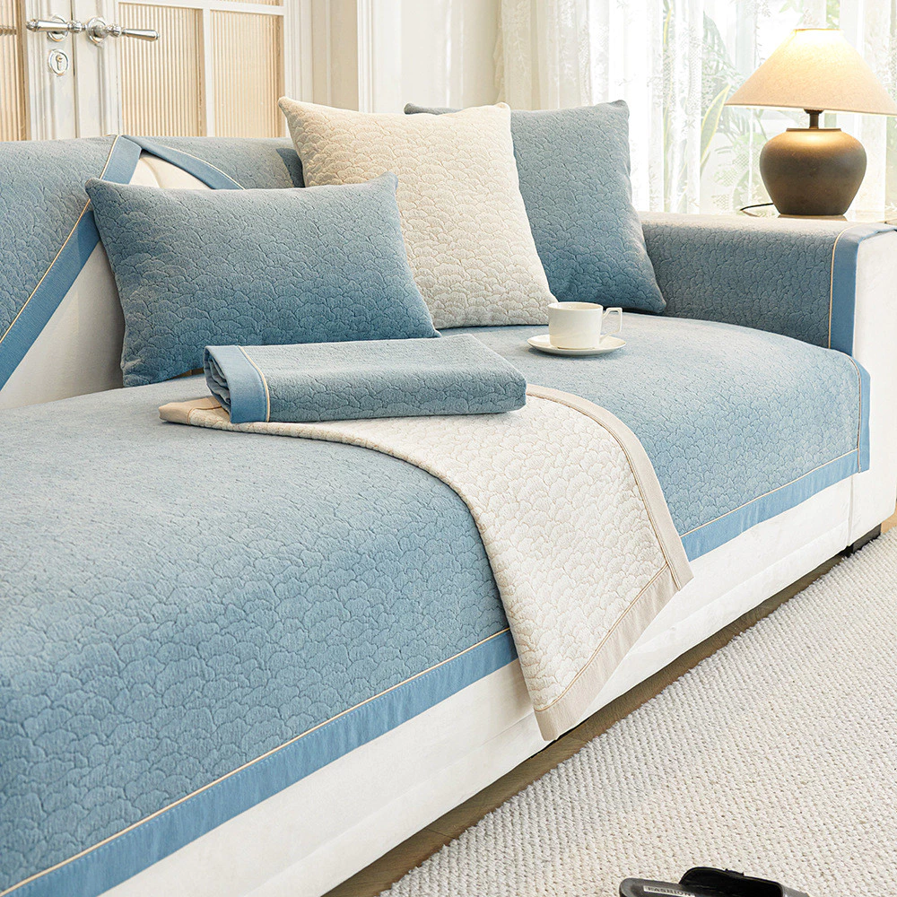[Sản phẩm mới] Đệm Sofa Chenille Jacquard Bốn Mùa Đa Năng Hiện Đại Ánh Sáng Sang Trọng Chống Xước Da Sofa Bao Vải Khăn