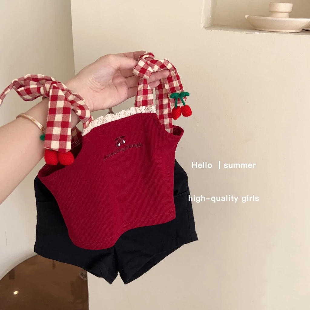 Áo Vest Bé Gái Mùa Hè Trẻ Em Sling Bé Gái Áo Không Tay