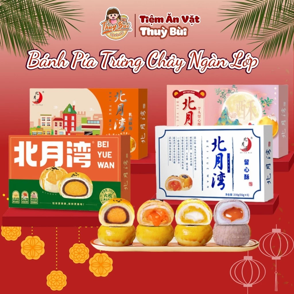 Bánh Trứng Chảy Liu Xin Su, Bánh Trung Thu Trứng Chảy, Bánh Trứng Chảy Vị Khoai Môn / Đậu Đỏ / Sữa Chua