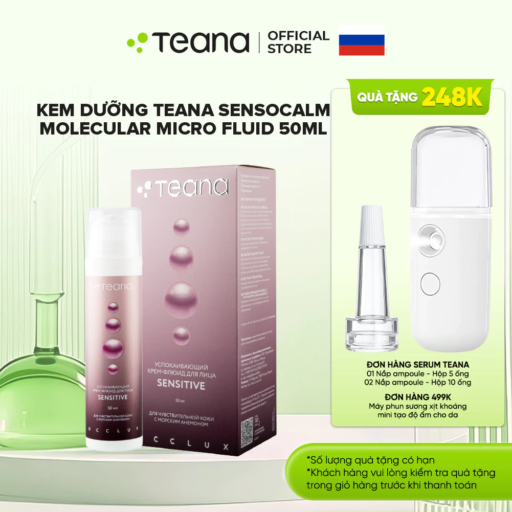 Kem dưỡng Teana Occlux Molecular Microfluid Sensocalm làm dịu, tái tạo da 50ml