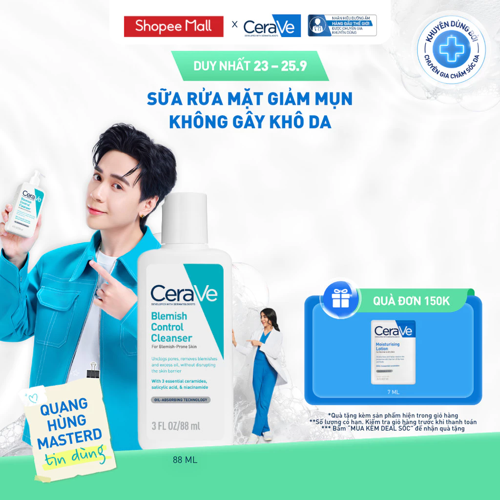 Sữa rửa mặt giảm mụn CeraVe Blemish Control Cleanser 88ml