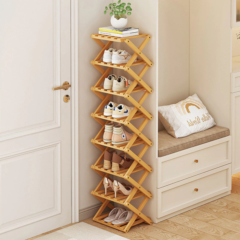 [Sản phẩm mới] Giá đỡ giày gấp không cần lắp đặt Cửa nhỏ hộ gia đình hẹp Cửa phòng cho thuê nhiều lớp Ký túc xá Tủ giày đơn giản