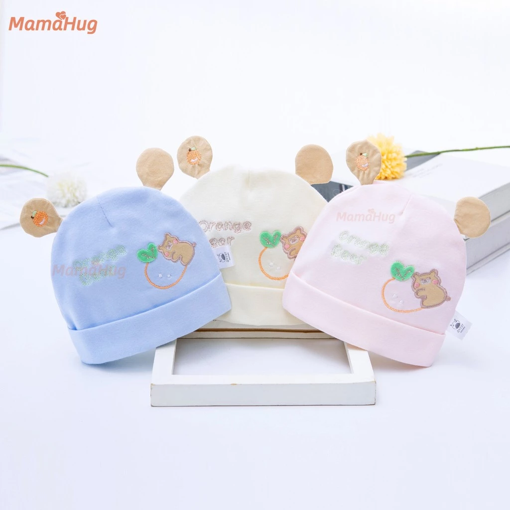 Mũ Cotton dễ thương cho bé sơ sinh Mũ sơ sinh Mũ beanie mỏng hai lớp cho mùa xuân thu Phim hoạt hình gấu Thiết kế mềm mại thoáng khí cho trẻ mới biết đi Mũ nón Quà tặng cho bé trai bé gái 0-6 tháng