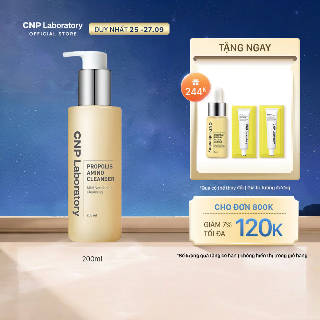[CNP] Sữa rửa mặt keo ong dịu nhẹ phục hồi dành cho mọi loại da CNP Propolis Energy Cleanser 200ml