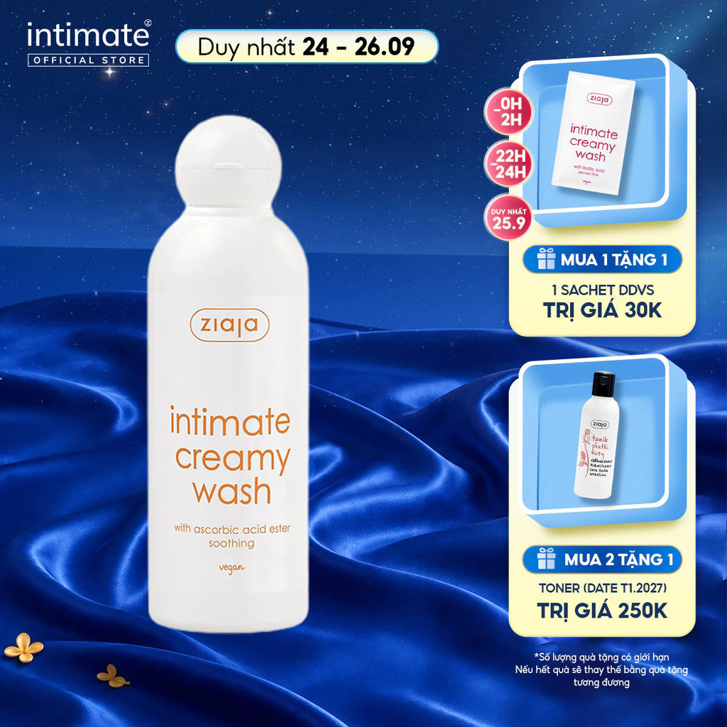 Dung Dịch Vệ Sinh Phụ Nữ Intimate With Ascorbic Acid ZIAJA Giảm Mùi Hôi, Hỗ Trợ Làm Sáng 200ml