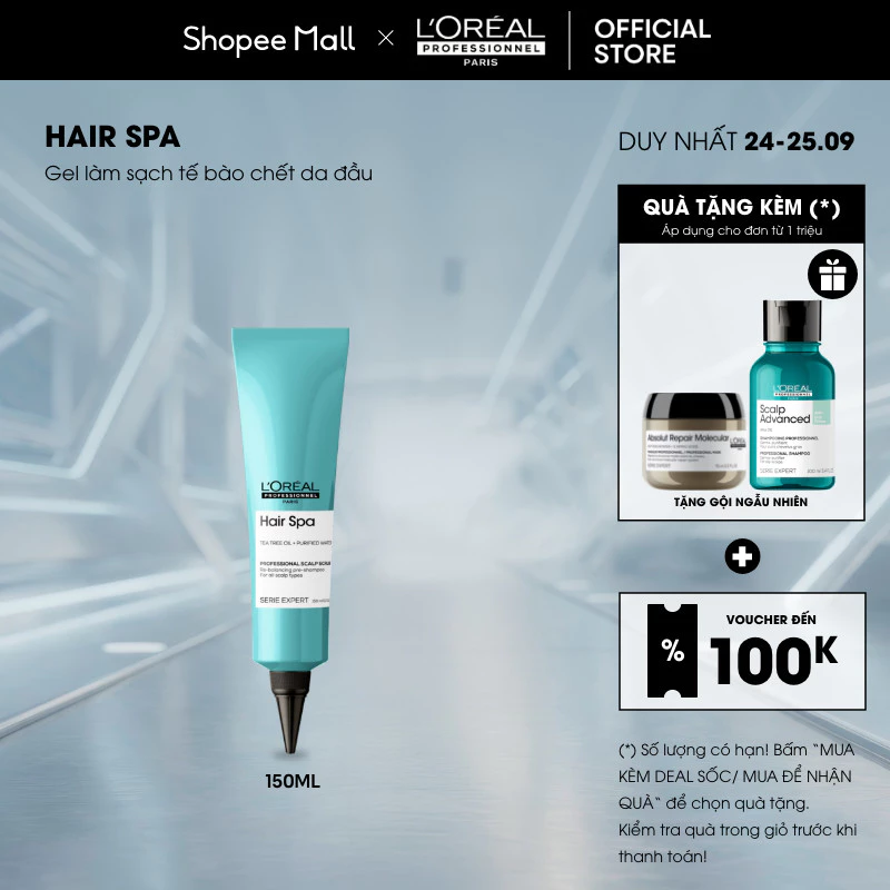 Gel làm sạch tế bào chết cho da đầu chuyên nghiệp L'ORÉAL PROFESSIONNEL Hair Spa Professional Scalp Scrub