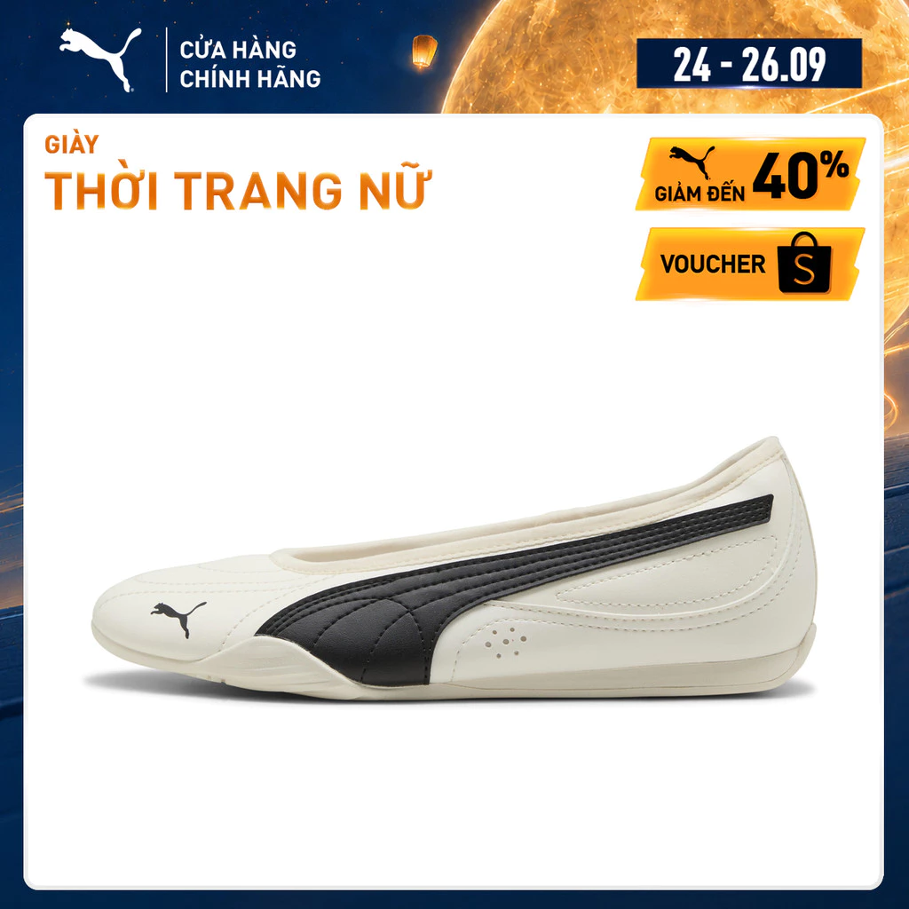 Giày Thời Trang PUMA Nữ CATCH SOLEIL BALLERINA Warm White-Black Màu Trắng