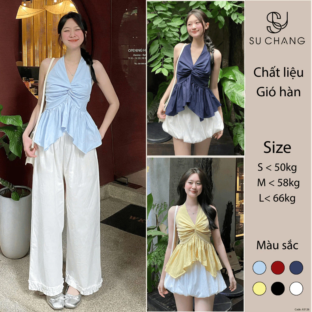 Áo Yếm Xoắn Ngực Xẻ Tà - Nữ Tính Thời Trang Gợi Cảm Sang Trọng Quyến Rũ A3126 B59580