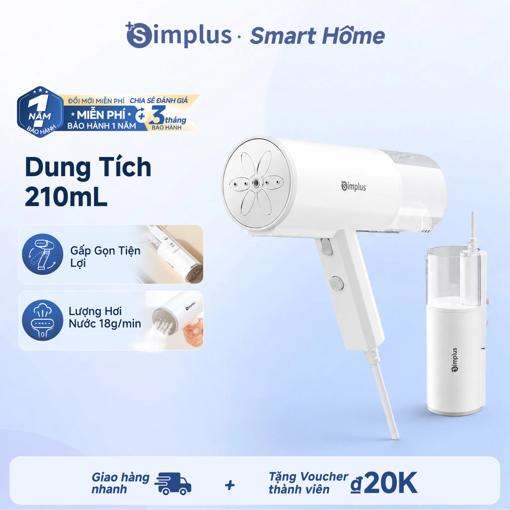 Simplus Bàn ủi hơi nước 800W Bàn ủi hơi nước cầm tay Bàn ủi hơi nước có thể gấp gọn Quần áo du lịch 210ML GTJH016