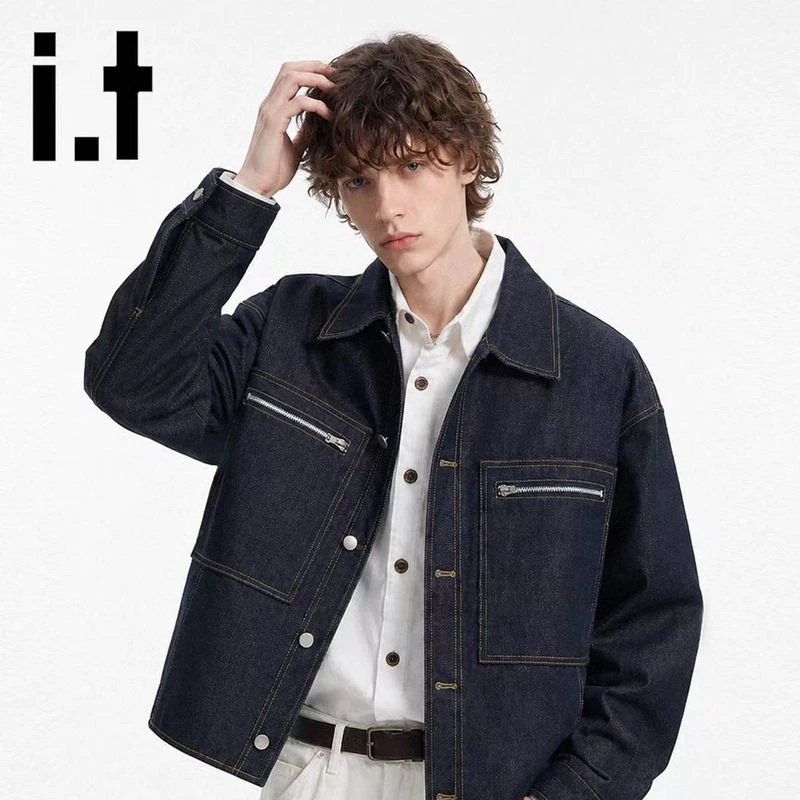 Áo khoác Denim cổ điển kiểu Mỹ dành cho nam phù hợp