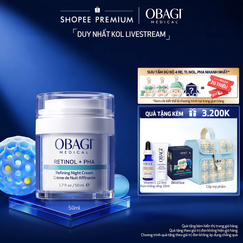 [Obagi x BK] Kem Dưỡng Làm Mới Và Duy Trì Độ Tươi Trẻ Làn Da Ban Đêm Obagi Medical Retinol + PHA (50ml)