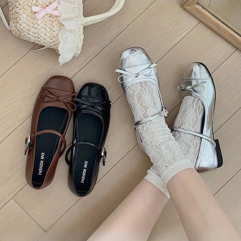 Giày Búp Bê Công Sở Nữ - Giày Bệt Mary Jane Khóa Vuông Quai Ngang Thanh Lịch Dễ Phối Đồ Đi Làm N0004