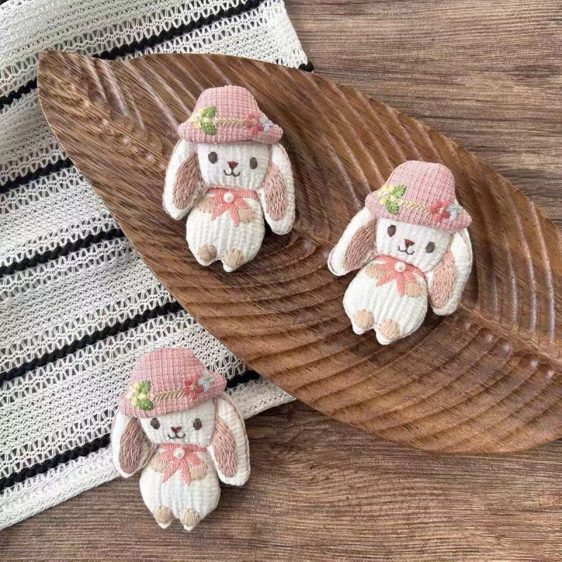 Sản phẩm mới Ngọt Ngào Dễ Thương Mũ Hồng Tốt Thỏ Nhỏ Phụ Kiện Vải Thổ Cẩm Phụ Kiện