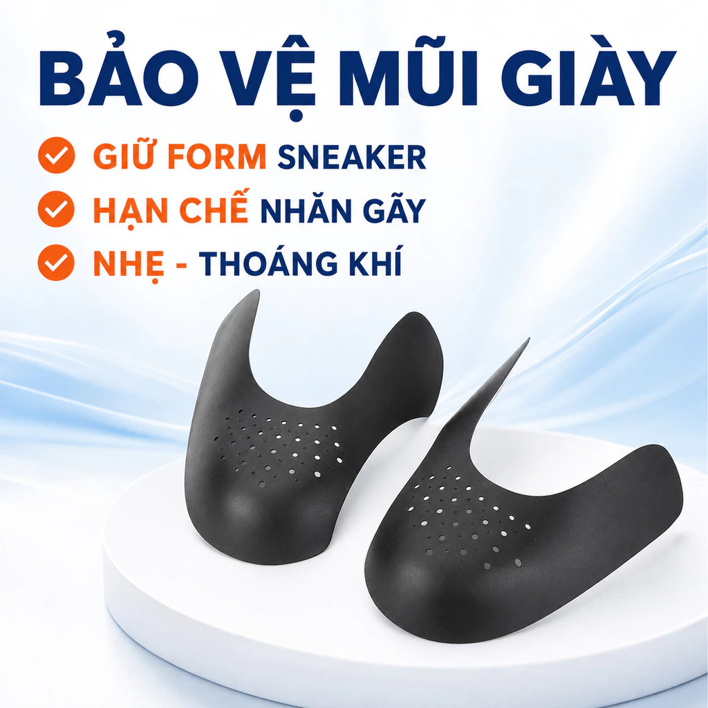 Bộ 2 Miếng Bảo Vệ Mũi Giày Sneaker Shield, Hỗ Trợ Giữ Form Và Hạn Chế Nhăn Mũi Giày