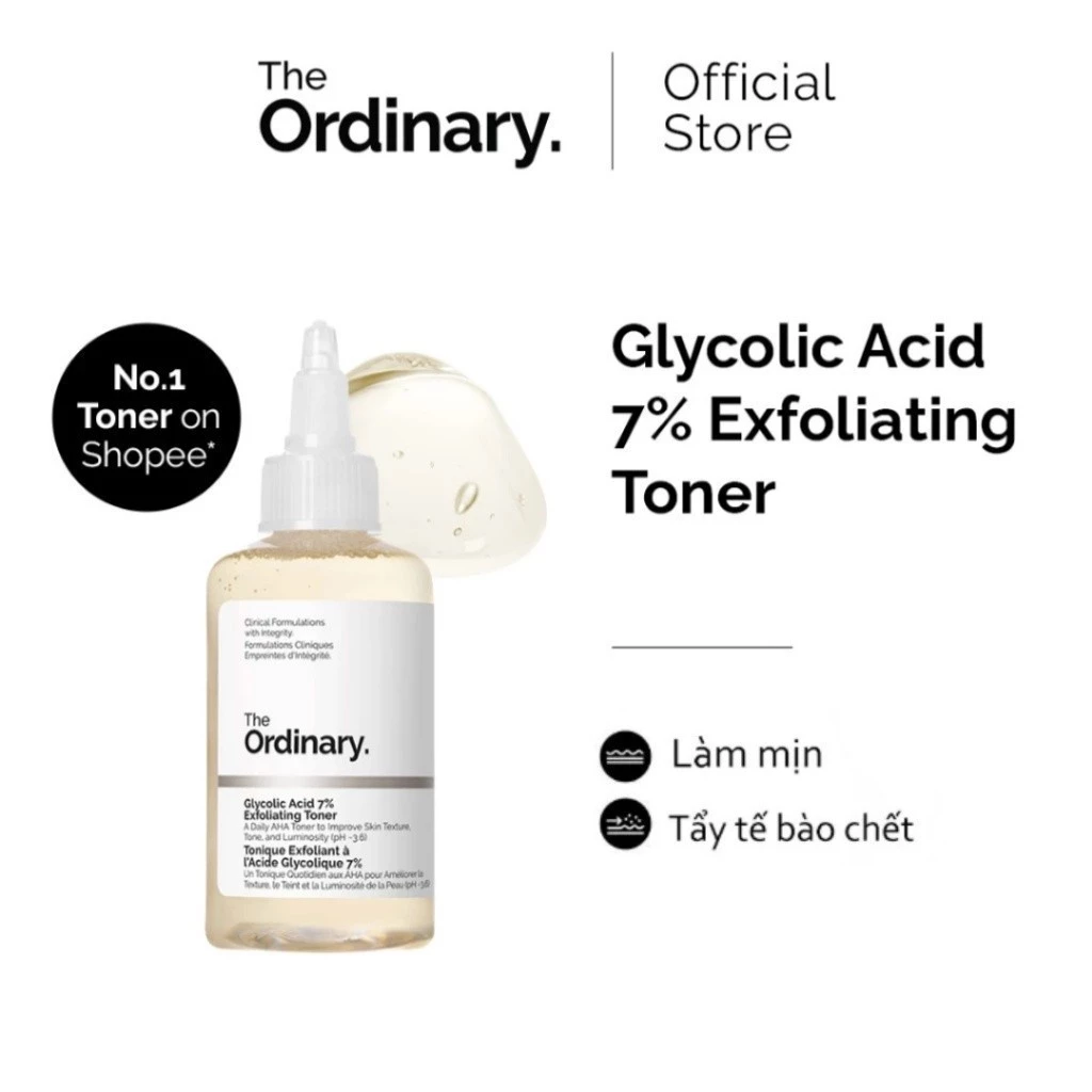 The Ordinary Glycolic Acid 7% Toner - Tẩy Tế Bào Chết, Làm Mịn Da, Sáng Tone 240ml