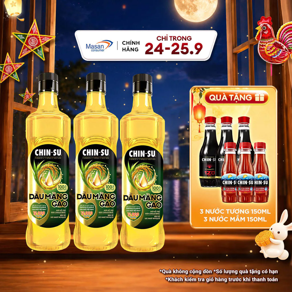 Combo 3 Dầu màng gạo CHIN-SU chai x 750ml