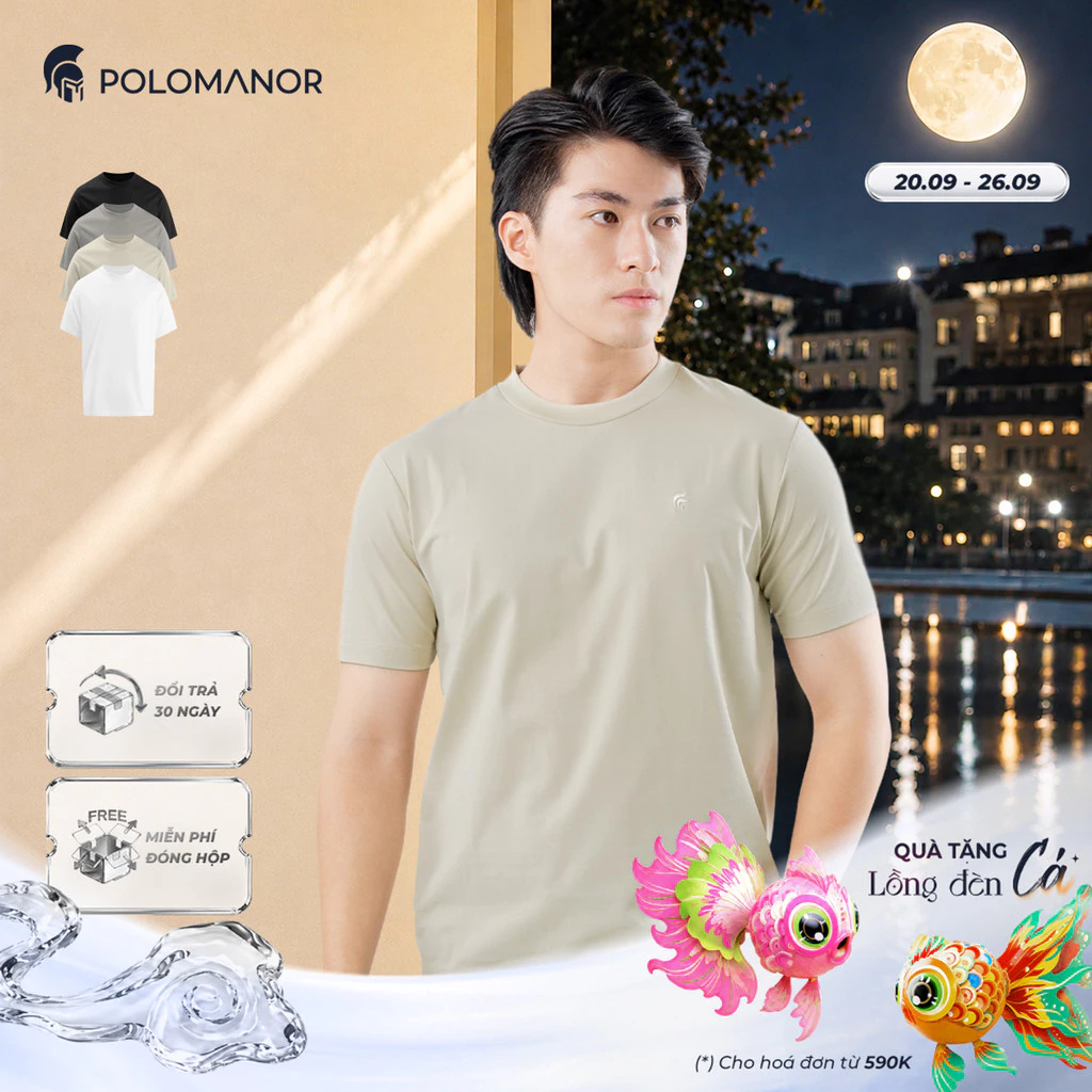 [GIÁ CHỈ CÓ TRÊN LIVE] [DEAL LỄ TRUNG THU] Áo thun nam trơn TSHIRT BASIC USA, vải cotton kiểm định USA - POLOMAONOR