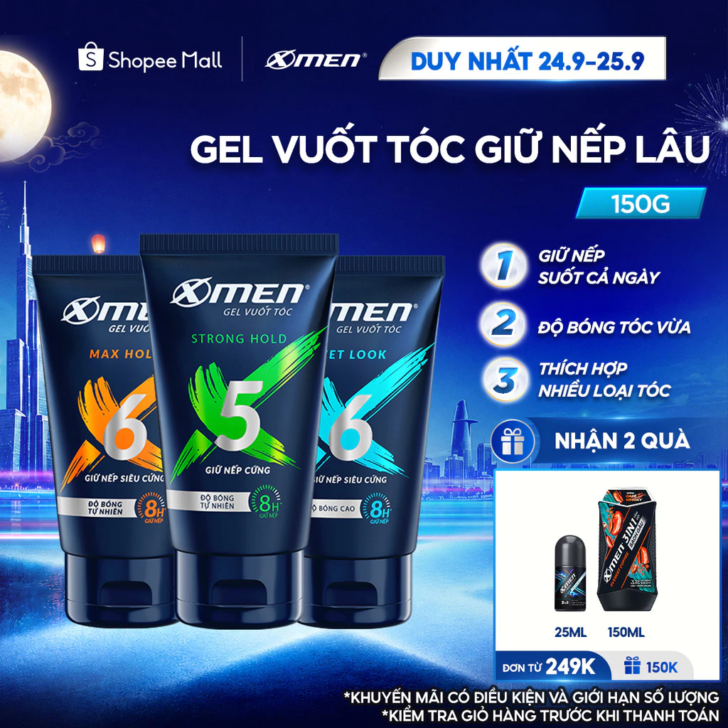Gel Vuốt Tóc Nam XMen 150g - Tạo Kiểu Tóc, Giữ Nếp 8H