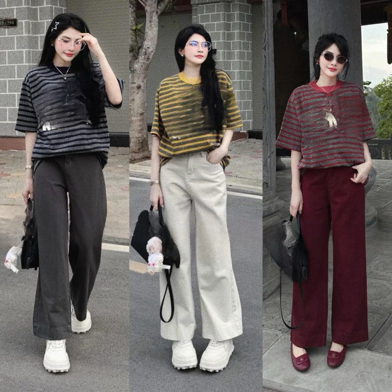 Quần Jeans Suông Ống Đứng Jeans 5 màu Chất mềm WJeans035