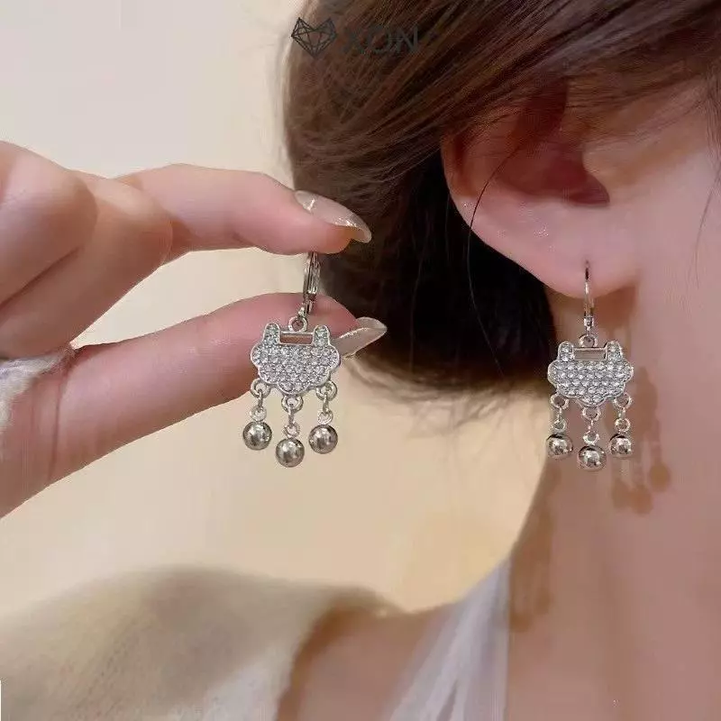 [XON] Bông tai hình cánh dài dành cho nữ Thiết kế khí chất hợp kim đơn giản cho quà tặng tốt nghiệp [Mina]