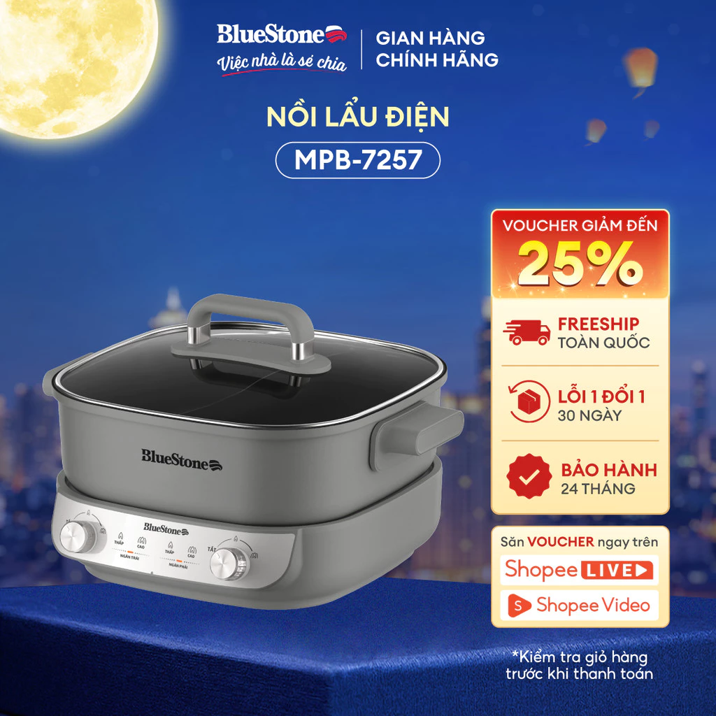 Nồi Lẩu Điện Đa Năng BlueStone MPB-7257 5 Lít 1850W - Bảo hành 2 năm