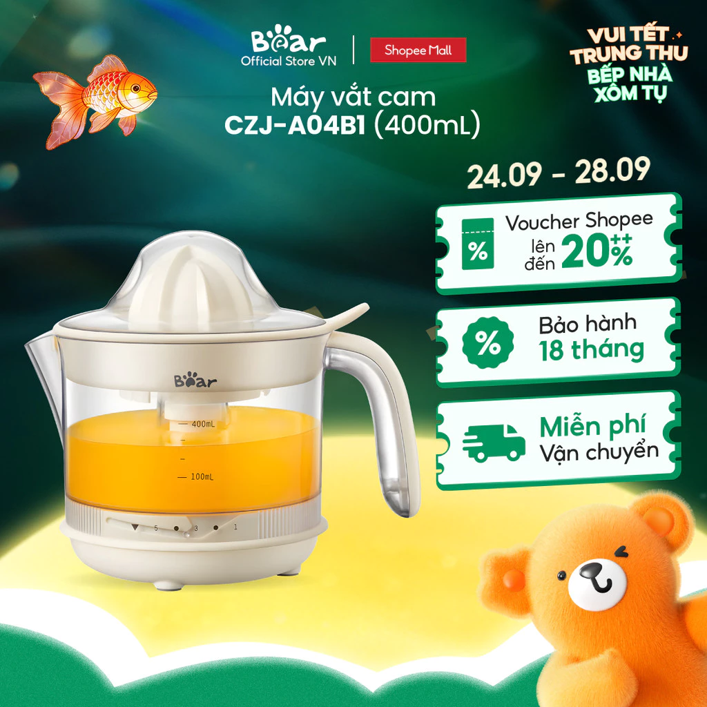 Máy Vắt Cam Tự Động Bear CZJ-A04B1 - Hàng Chính Hãng - Bảo Hành 18 Tháng