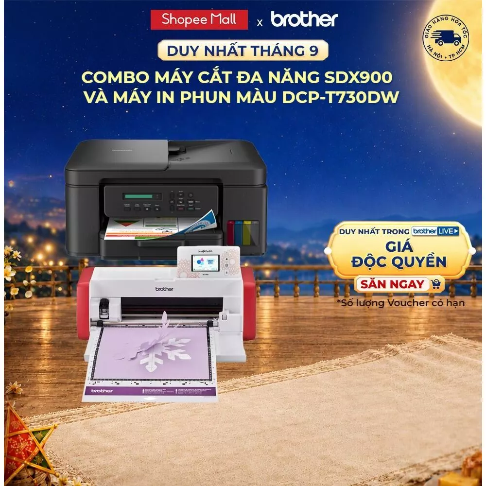 Combo máy cắt SDX900 + máy in DCP-T730DW