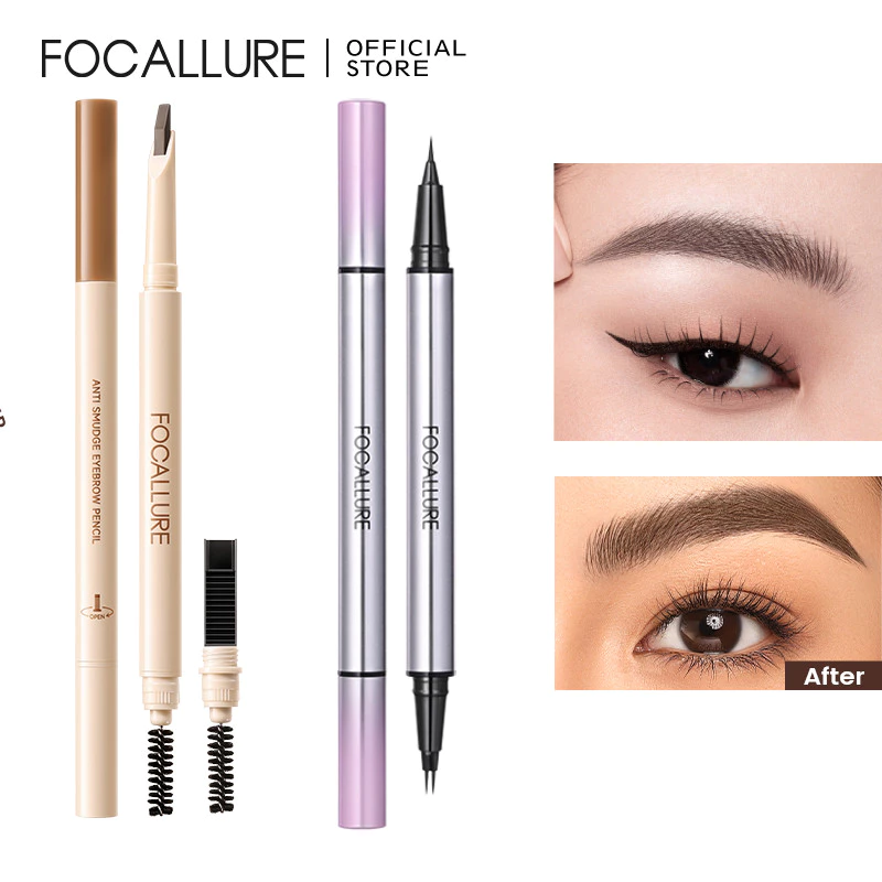 FOCALLURE EverSharp Blade Bút chì kẻ mày TwinTip Slim Bút kẻ mắt & Bút chì kẻ lông mày chống nước và chống nhòe