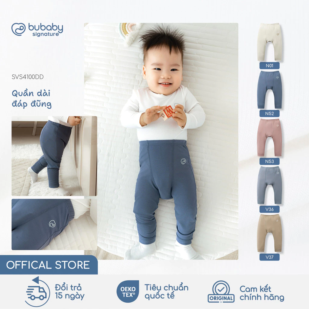 Quần dài đáp đũng BU Baby, quần dài cho bé sơ sinh, quần mặc bỉm, quần legging | SVS4100DD