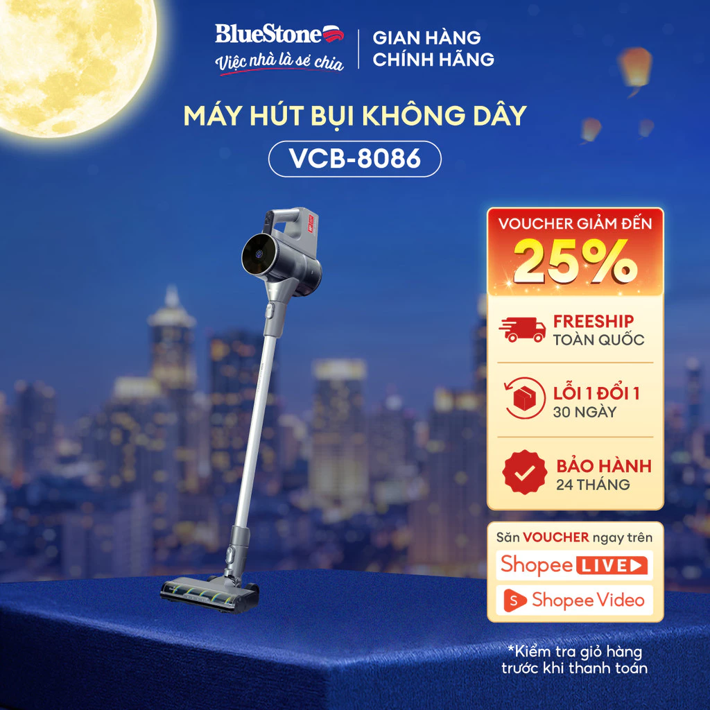 Máy Hút Bụi Không Dây BlueStone VCB-8086 - 450W - Lực hút 15.9KPa