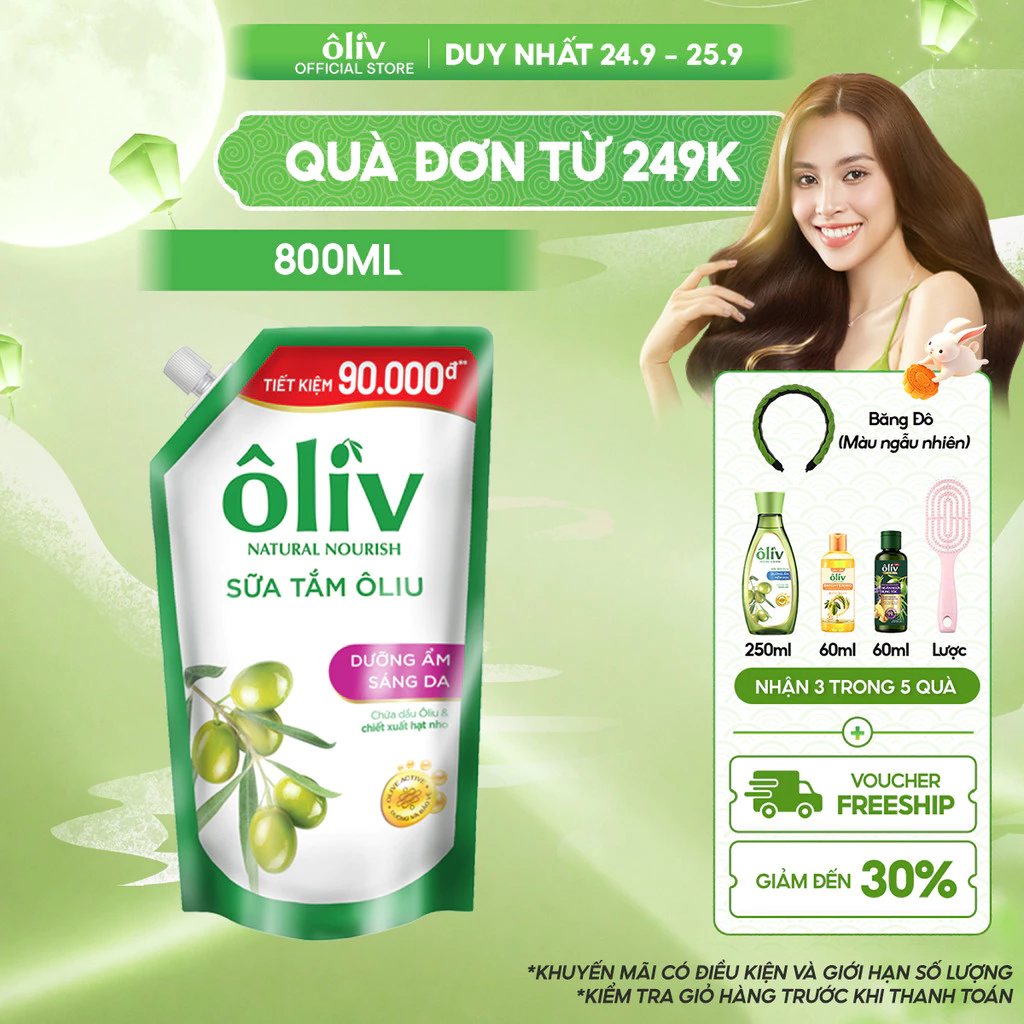 [TÚI REFILL TIẾT KIỆM 90K] Sữa Tắm Dưỡng Da Ôliv Dưỡng Ẩm 800ml