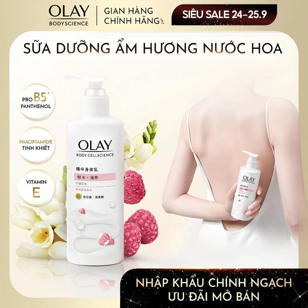 [LIVE] Sữa Dưỡng Thể Dưỡng Ẩm Chuyên Sâu Olay Với Vitamin Pro B5+ Hương Nước Hoa Quả Mọng 260G