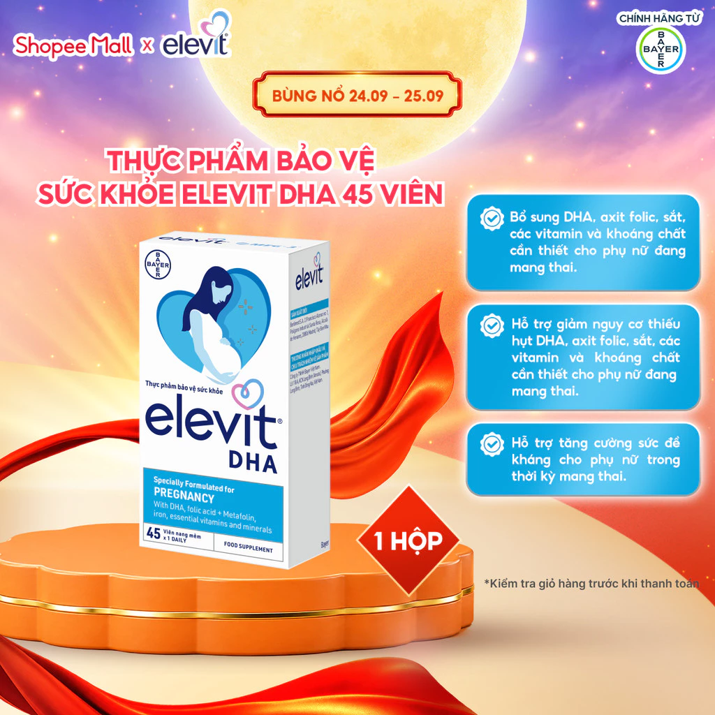 [Mới] Elevit DHA 45 viên - Thực phẩm bảo vệ sức khỏe cho bà bầu, phụ nữ mang thai