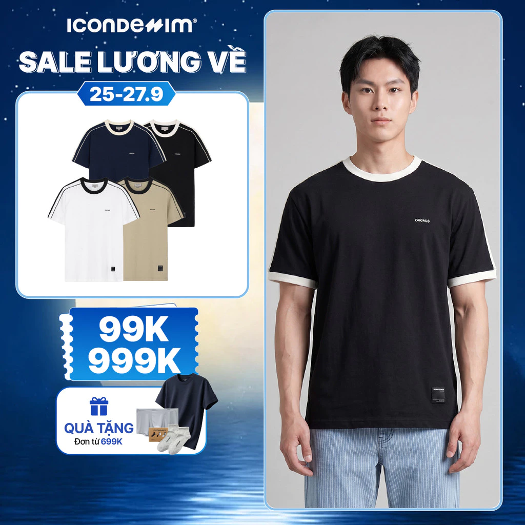 Áo Thun Nam ICONDENIM Họa Tiết Phối Viền Orgnls Take A Move Form Regular ATID0367