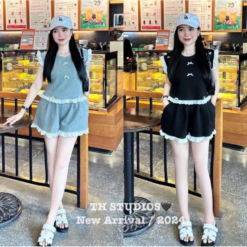 Set bộ nơ phối ren xinh xỉu nha  Chất liệu umi xốp mềm mát