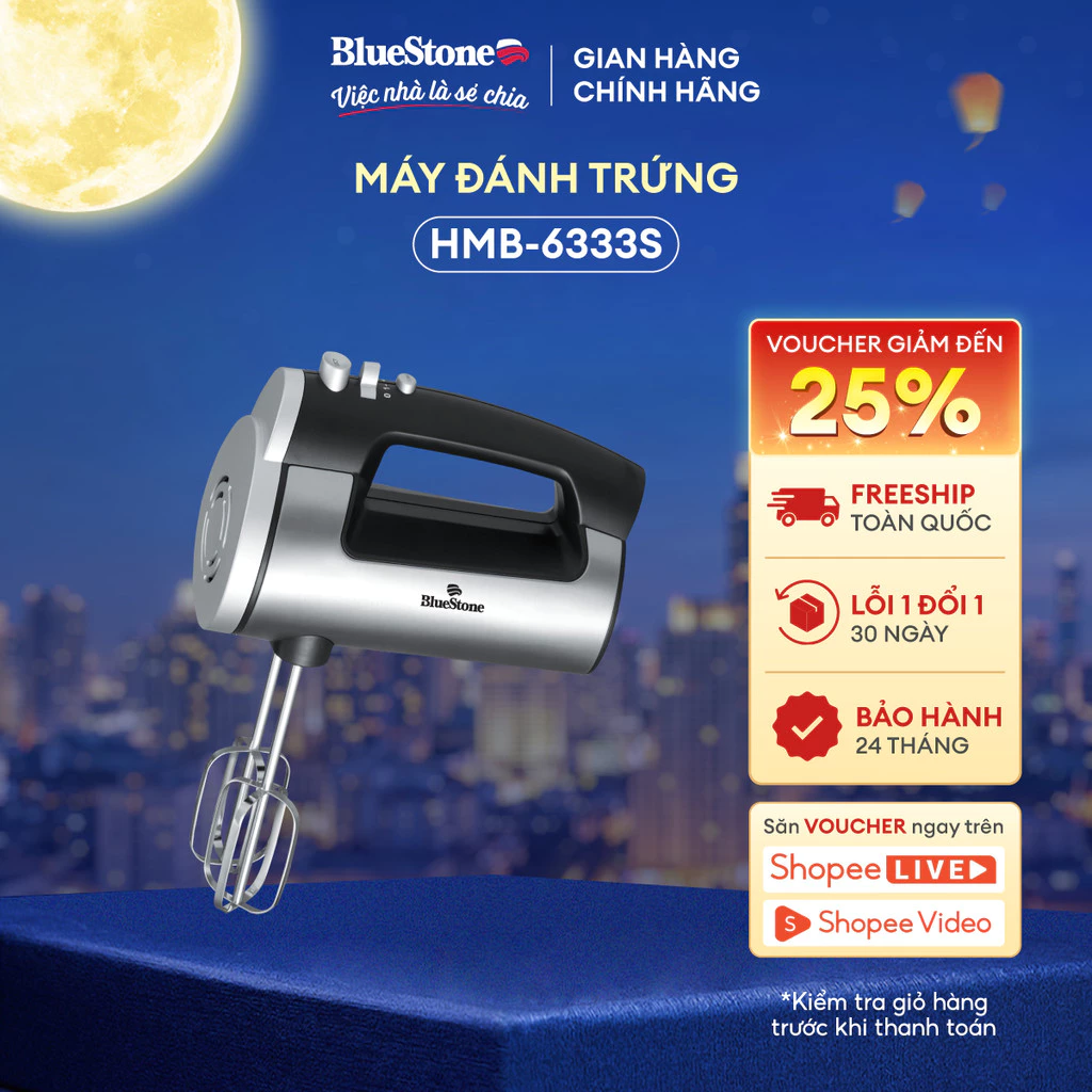 [LIVE] Máy Đánh Trứng BlueStone HMB-6333S - 300W