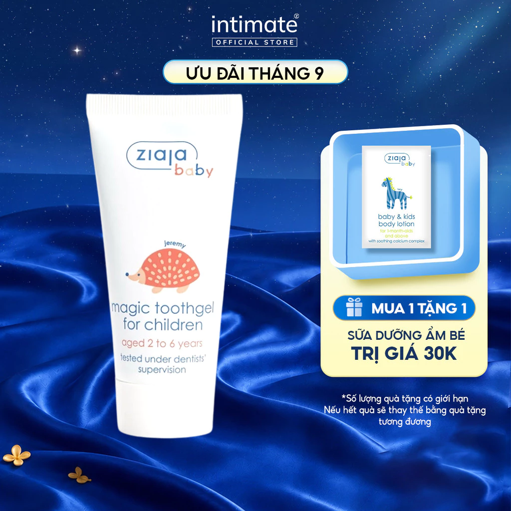 Kem Chăm Sóc Răng Miệng Dành Cho Trẻ Từ 2 Tuổi ZIAJA Baby Magic Toothgel Giúp Ngừa Vi Khuẩn Sâu Răng 50ml