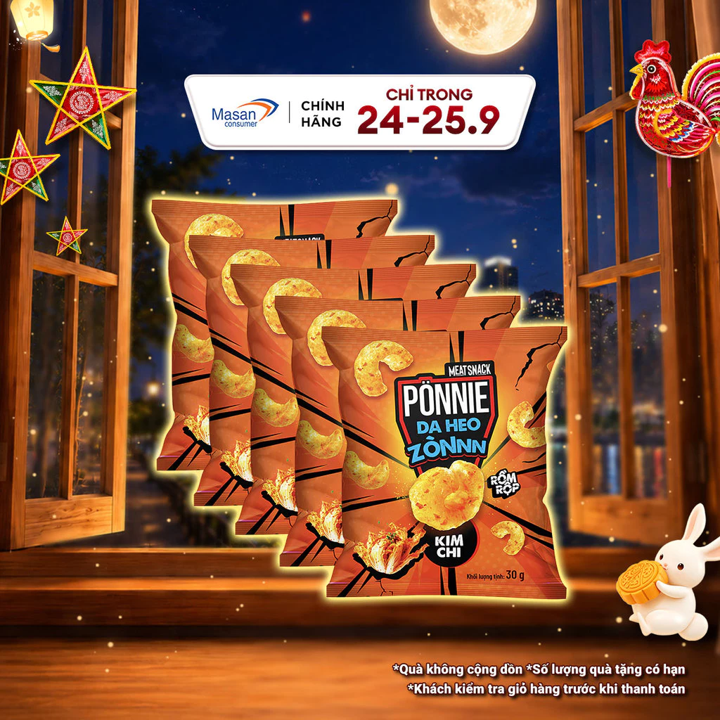 [Chọn vị] Combo 5 gói Snack Ponnie da heo zòn gói x 30gr
