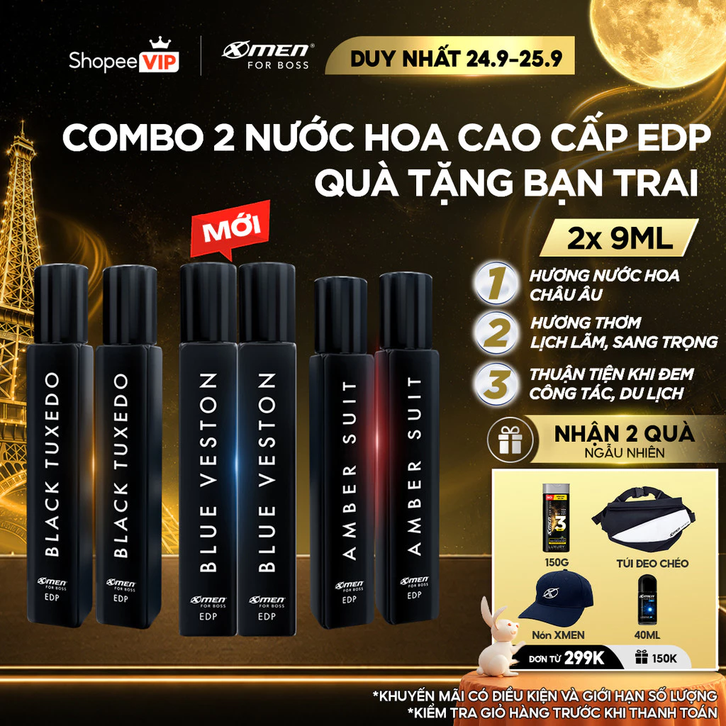 [SVIP] [MỚI] Nước Hoa Nam Cao Cấp XMen for Boss EDP chai 9ml, Hương Thơm Lịch Lãm, Lưu Hương 48H, Quà Tặng Bạn Trai