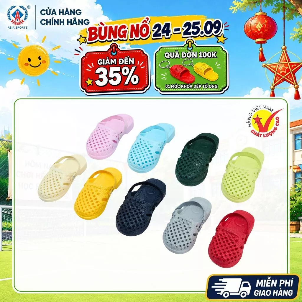 [CÓ QUAI] Dép Tổ Ong Trẻ Em ASIA (Size 12-17) Siêu Nhẹ Chống Trượt - Dép Lê Trẻ Em Đi Trong Nhà Đi Biển Êm Chân - DCE05